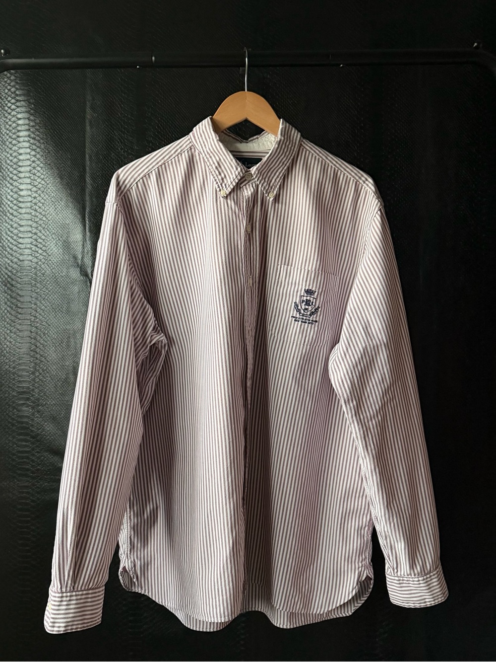 Ralph Lauren Classic Fit Polo Athletic Club NYC Burgundy Striped Button Down XL